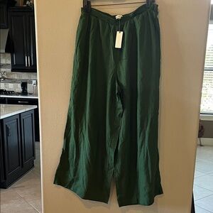 Anthropologie Forest Green Wide-Leg Pants